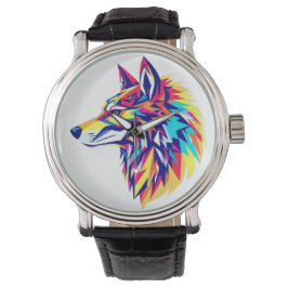 Colorful Geometric Wolf eWatch Watch Armbanduhr