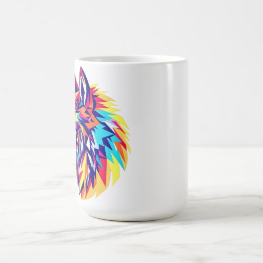 Colorful Geometric Wolf Mug Kaffeetasse (Mittel)