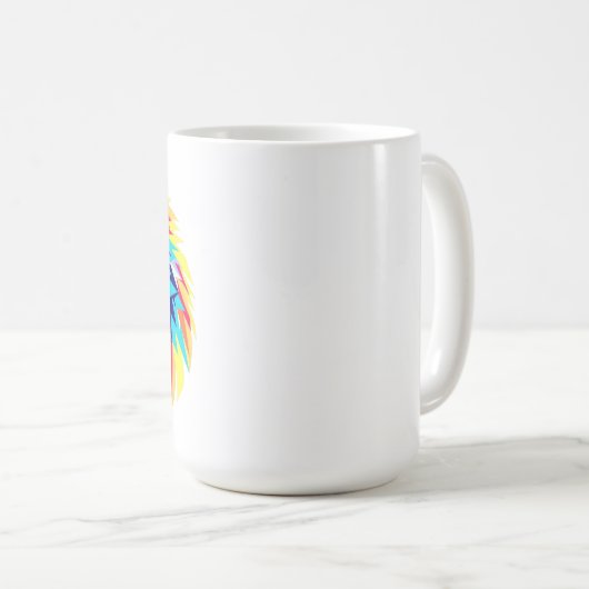 Colorful Geometric Wolf Mug Kaffeetasse (VorderseiteRechts)