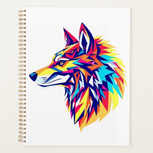 Colorful Geometric Wolf Planner Planer (Vorderseite)