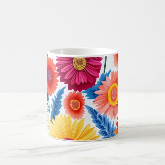 Colorful Gerbera Daisies Floral Kaffeetasse (Mittel)