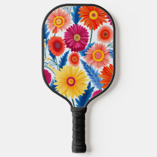 Colorful Gerbera Daisies Floral Pickleball Schläger