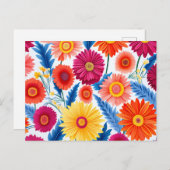 Colorful Gerbera Daisies Floral Postkarte (Vorne/Hinten)