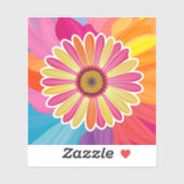 Colorful Gerbera Daisy Floral Sticker (Blatt)