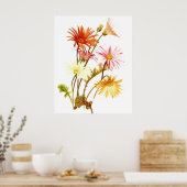 Colorful Gerbera Daisy Wallart Poster (Küche)