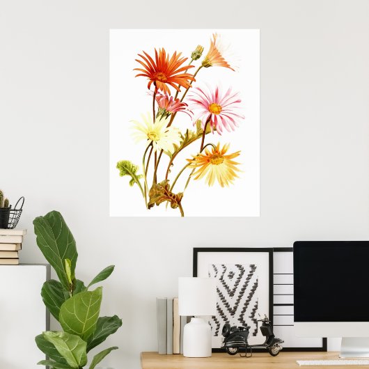 Colorful Gerbera Daisy Wallart Poster (Heimbüro)