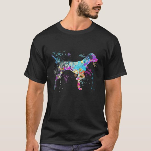 Colorful German Shorthaired Pointer Dog T-Shirt (Vorderseite)