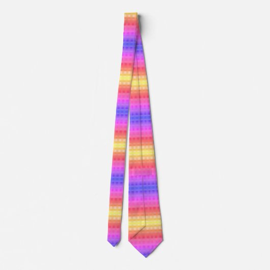 Colorful Gingham Pattern Neck Tie Krawatte (Rückseite)