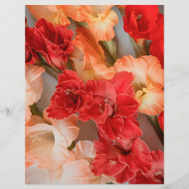 Colorful Gladiolus Flowers Scrapbook Paper