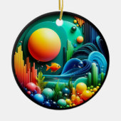 Colorful Glass Abstract Angelfish Aquatic Life Keramik Ornament (Vorne)