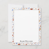 Colorful Glass Chips Terrazzo Pattern Frame Mitteilungskarte (Vorderseite)