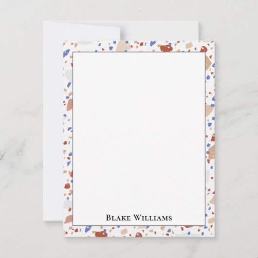Colorful Glass Chips Terrazzo Pattern Frame Mitteilungskarte (Vorderseite)