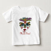 Colorful Glitter Feather Mask Baby T-shirt (Vorderseite)