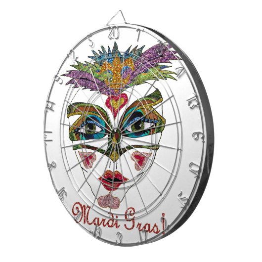 Colorful Glitter Feather Mask Dartscheibe (Vorderseite rechts)