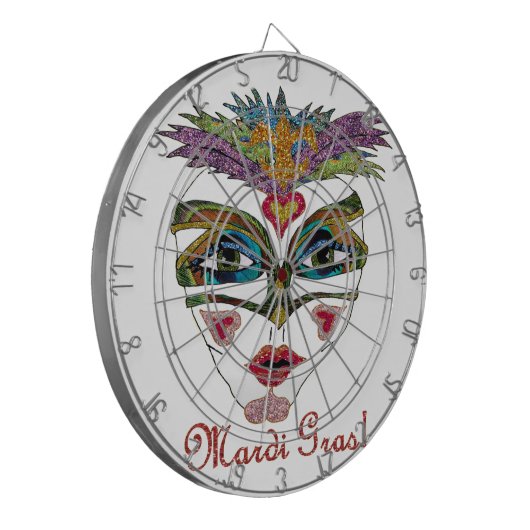 Colorful Glitter Feather Mask Dartscheibe (Vorderseite Links)