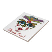 Colorful Glitter Feather Mask Fliese (Seite)