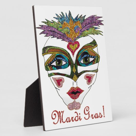 Colorful Glitter Feather Mask Fotoplatte (Seite)