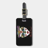 Colorful Glitter Feather Mask Gepäckanhänger (Vorderseite vertikal)