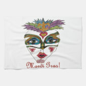 Colorful Glitter Feather Mask Handtuch (Horizontal)