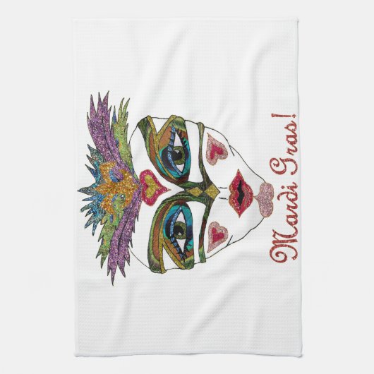 Colorful Glitter Feather Mask Handtuch (Vertikal)