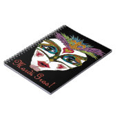 Colorful Glitter Feather Mask Notizblock (Linke Seite)