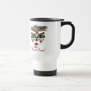 Colorful Glitter Feather Mask Reisebecher