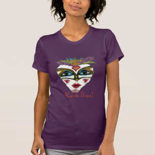 Colorful Glitter Feather Mask T-Shirt
