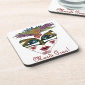 Colorful Glitter Feather Mask Untersetzer (Linke Seite)