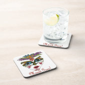 Colorful Glitter Feather Mask Untersetzer (Rechte Seite)