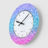 Colorful Glitter Texture Print Große Wanduhr (Winkel)