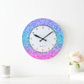 Colorful Glitter Texture Print Große Wanduhr (Zuhause)