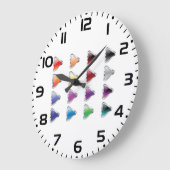 Colorful Glossy Metal Play Buttons Große Wanduhr (Winkel)