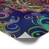 Colorful Gold gerahmt Sri Yantra Sri Chakra Poster (Ecke)