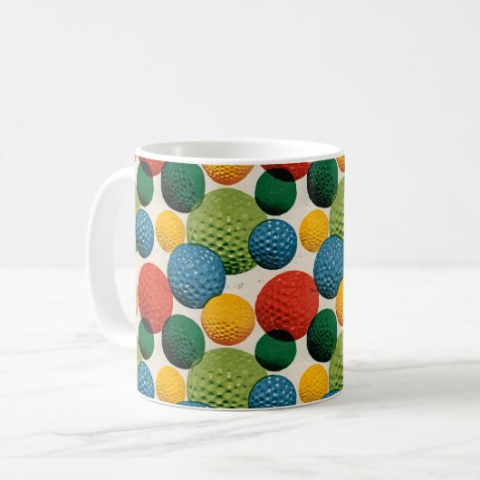 Colorful Golf Ball Pattern Kaffeetasse (Vorderseite Links)