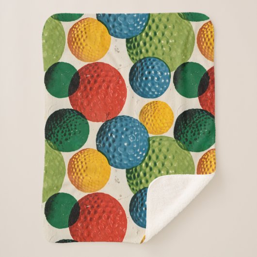 Colorful Golf Ball Pattern Sherpadecke (Vorderseite)