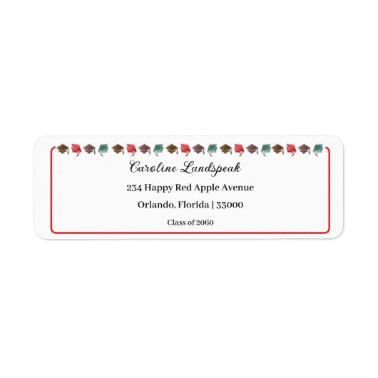 Colorful Graduate Caps Class of 2025 Address (Vorne)