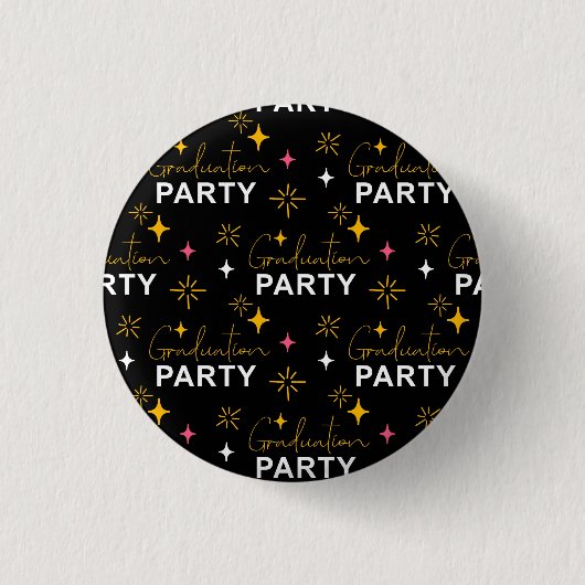 Colorful Graduation Party Paper  Button (Vorderseite)