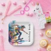 Colorful Graffiti Boy Birthday Bash Pappteller (Party)