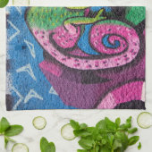 Colorful Graffiti Chameleon Handtuch (Gefaltet)
