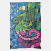 Colorful Graffiti Chameleon Handtuch (Vertikal)