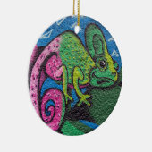 Colorful Graffiti Chameleon Keramik Ornament (Rechts)