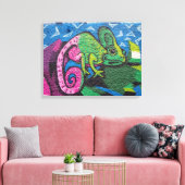 Colorful Graffiti Chameleon Leinwanddruck (Insitu (Wohnzimmer))