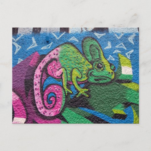 Colorful Graffiti Chameleon Postkarte (Vorderseite)
