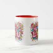 Colorful Graffiti Love U Mug Zweifarbige Tasse (Mittel)