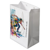 Colorful Graffiti Skateboarder Birthday Bash Mittlere Geschenktüte (Rückseite Schrägansicht)