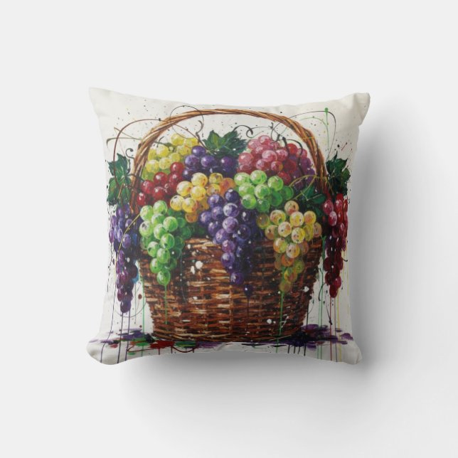 Colorful Grapes Basket Kissen (Vorderseite)