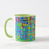 Colorful Grid Coffee Tasse (Links)