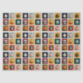 Colorful Grid of Christmas Trees Seidenpapier (Vorderseite)