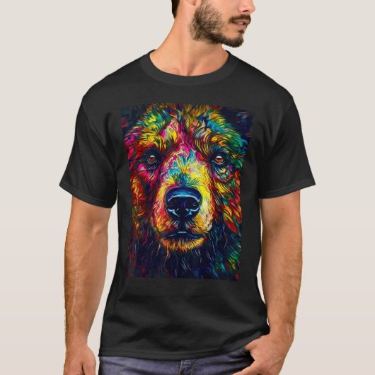 Colorful Grizzly Bear Closeup T-Shirt (Vorderseite)