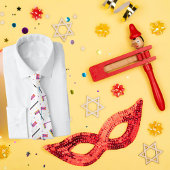 Colorful Grogger Hebrew Happy Purim Krawatte